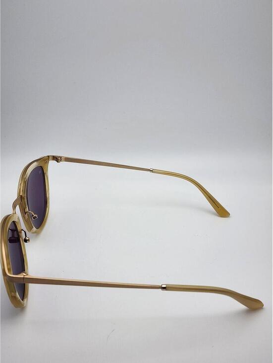 Smoke X Mirrors Shout Cream Frame Sunglasses with Purple Lenses